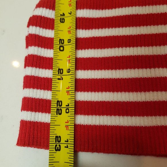 Premise Studio knit sweater size Small striped red white gold tone zipper accent - Picture 5 of 9